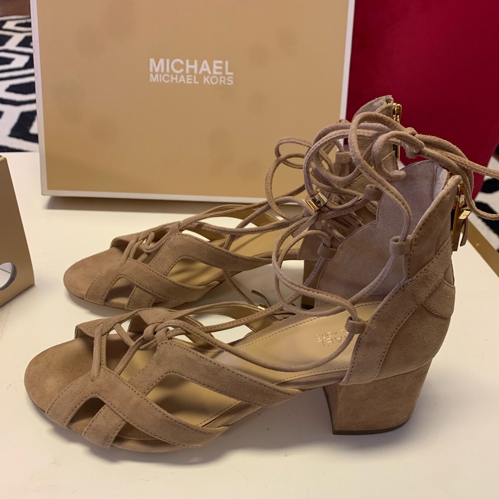 Michael Kors Suede Tie Up Heel
